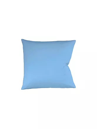 FLEURESSE | Satin-Kissenbezug "Royal Uni" 2-er 40x40cm (Anthrazit) | hellblau